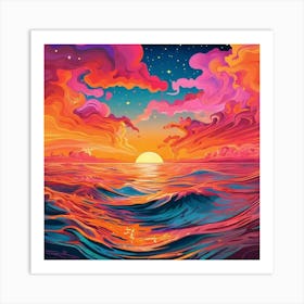 Sunset Painting 1 Art Print