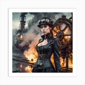 Steampunk Girl Art Print