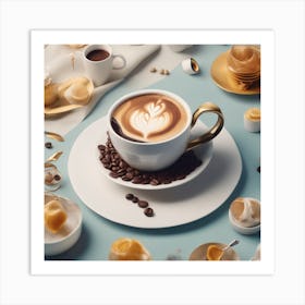 Gold Cup Of Coffee 2 Art Print