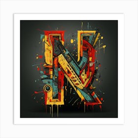 Graffiti Letter N Art Print