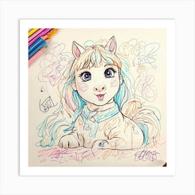 Disney Pony Drawing Art Print