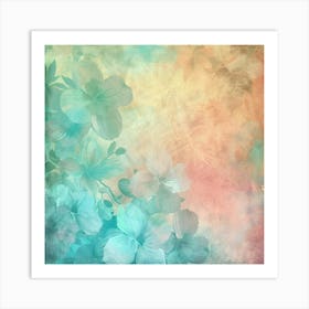 Abstract Background With Flowers 1 Art Print