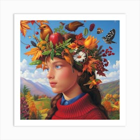 Autumn Girl Art Print