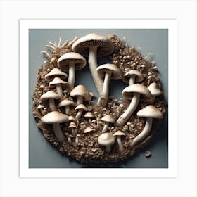 Mushrooms In A Circle 1 Art Print