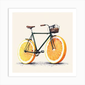 Orange Bicycle 5 Art Print