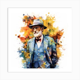 Old Man In Hat Art Print