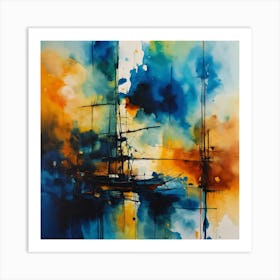 Sailboat In The Harbor Art Print