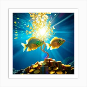 Gold Fishes 5 Art Print