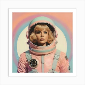 Retro Pastel Female Astronaut 2 Art Print