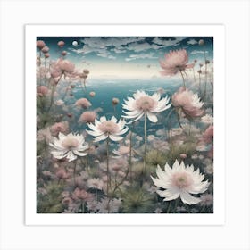 Pale daisies Art Print