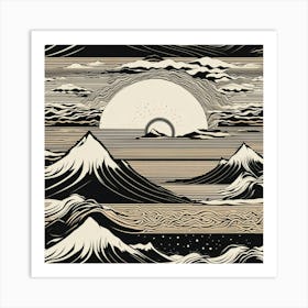 Sunrise Over The Ocean 1 Art Print