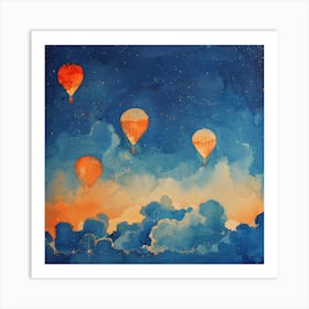 Hot Air Balloons In The Sky Art Print