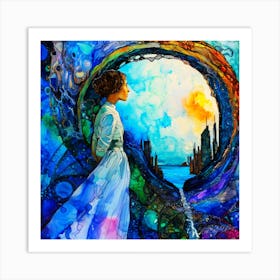 Sun Gazing - Girl Gazing Out Art Print