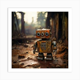 Firefly Abandoned, Toy Robot, Rusty, Post Apocalyptic, Dusty, Wasteland, Heavily Rusted, Cracked Pai (3) Art Print