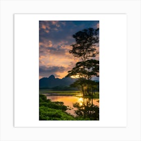 Sunset In The Mountains 8 Art Print