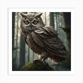 Owl In The Forest 114 Art Print