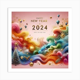 Happy New Year 2024 5 Art Print