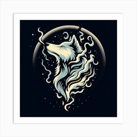 Wolf In The Moon 1 Art Print