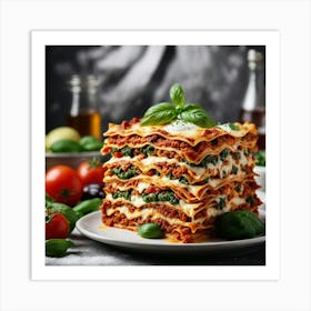 Lasagna On A Plate Art Print