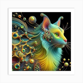 Psychedelic Cat 3 Art Print