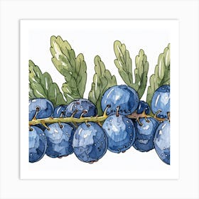 Blueberry Branch Art Print