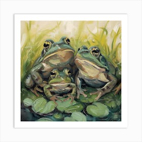 Frogs Fairycore Painting 3 Art Print
