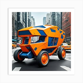 Futuristic All Terrain Vehicle Cubism Style Art Print