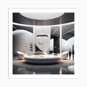 Futuristic Living Room 10 Art Print