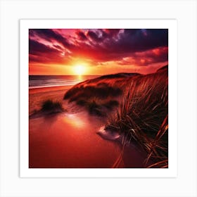 Sunset On The Beach 375 Art Print