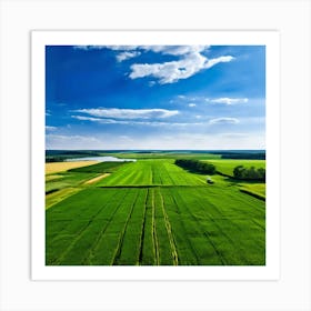 Grass Peace Air Structure Pasture Soy Bean High Country Rural Green Farm Overhead Natur Art Print