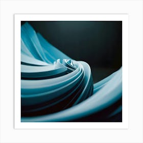 Abstract Blue Paper 6 Art Print