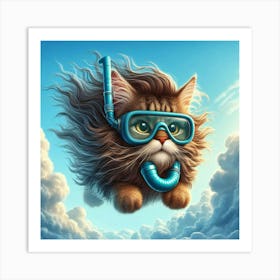 Scuba Cat 1 Art Print