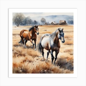 Horses In The Field 28 Art Print