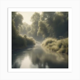 Misty River Art Print