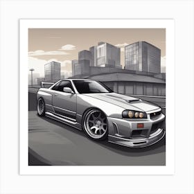 Car Nissan R34 Art Print