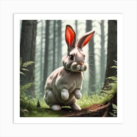 Rabbit In The Woods 5 Art Print