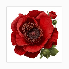 Red Poppy Flower Art Print