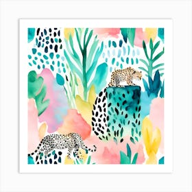 Leopards In The Jungle 05 Art Print