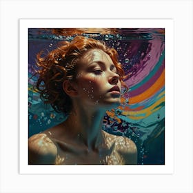 Underwater Woman Art Print