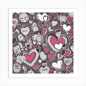 Valentine'S Day Seamless Pattern Art Print