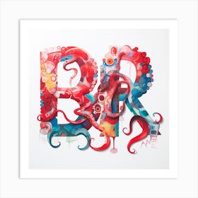 Br Text Splash Lettering Art Print