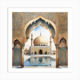 architecteur islamic Color harmony Heaven Watercolor 1 Art Print
