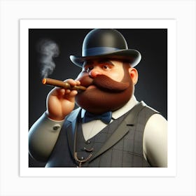 Man Smoking A Cigar 7 Art Print