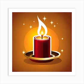 Christmas Candle 8 Vector art Art Print