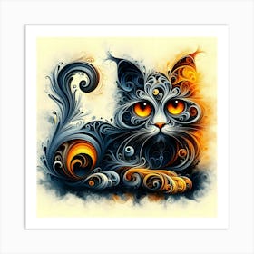 Abstract Cat 11 Art Print