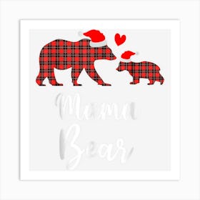 Mama Bear Buffalo Red Plaid Christmas Pajama Family Outfits 1 Art Print