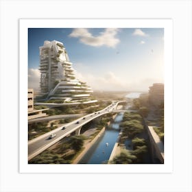 Futuristic City 190 Art Print