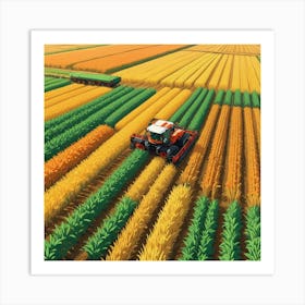 Aerial View Of A Corn Field 4 Art Print