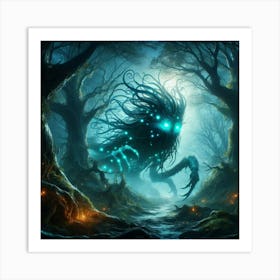 Dark Forest Monster Art Print