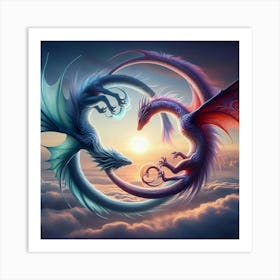 Dragons In The Sky 7 Art Print